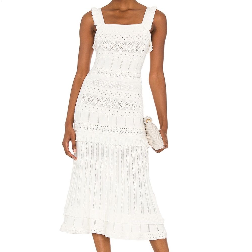 Milly Lightweight Pointelle Midi Dress